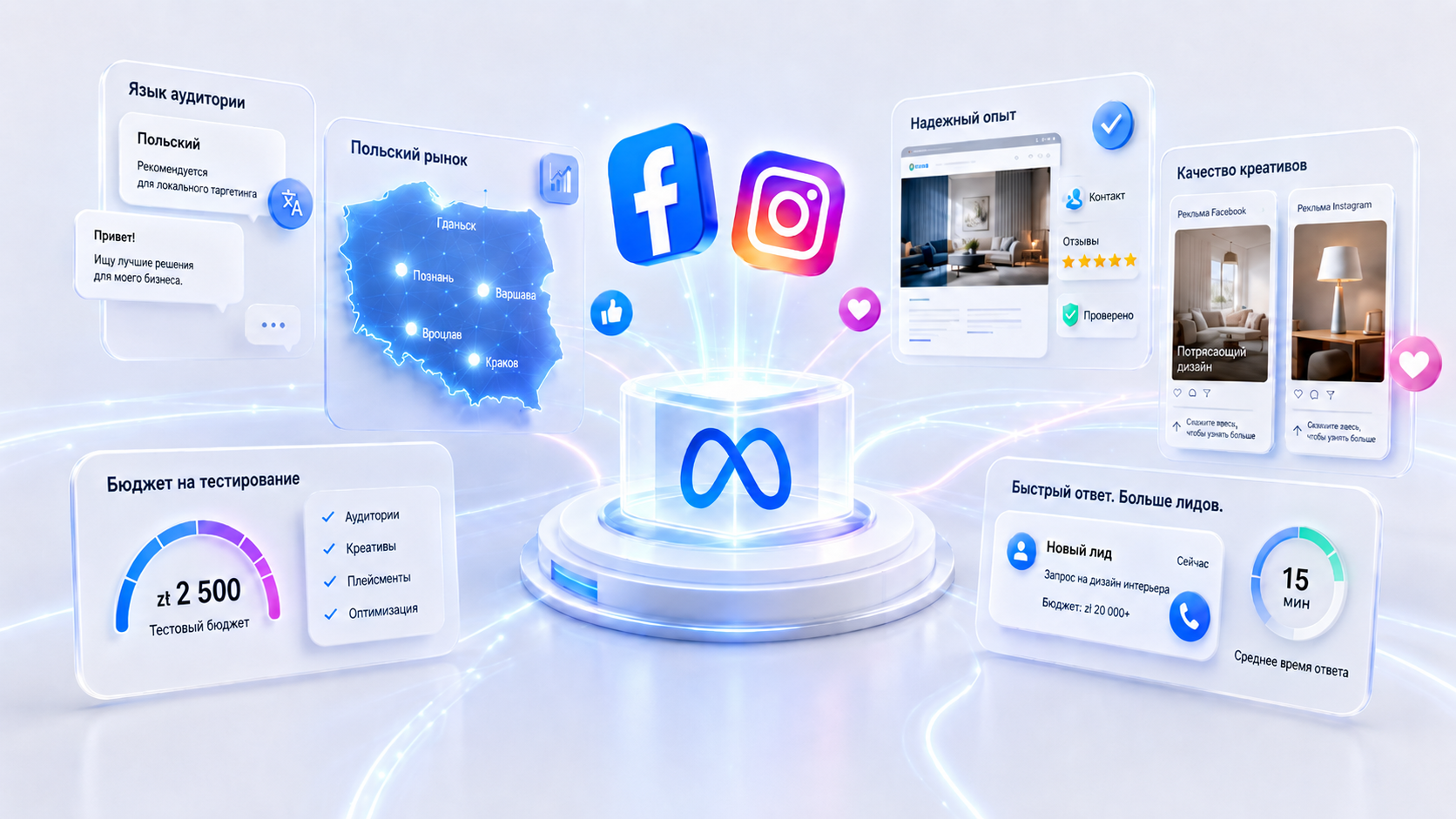 Meta Ads в Польше: язык аудитории, локальный контекст, креативы, бюджет на тесты и скорость ответа